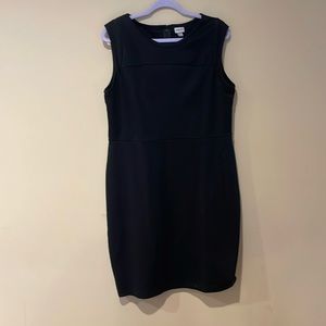 Plain black midi dress